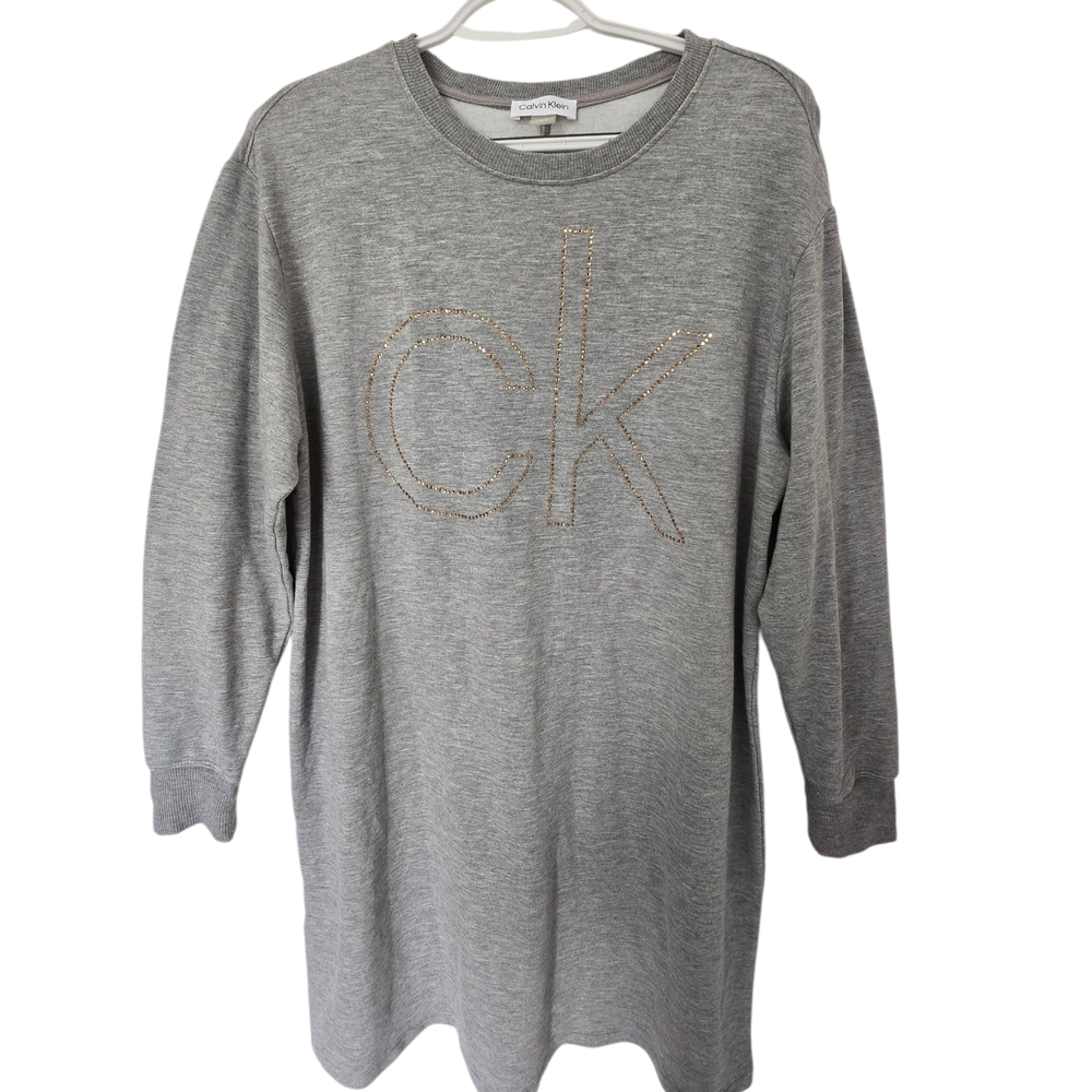 Calvin Klein Heather Gray Sweatshirt Dress - Picture 2 of 6